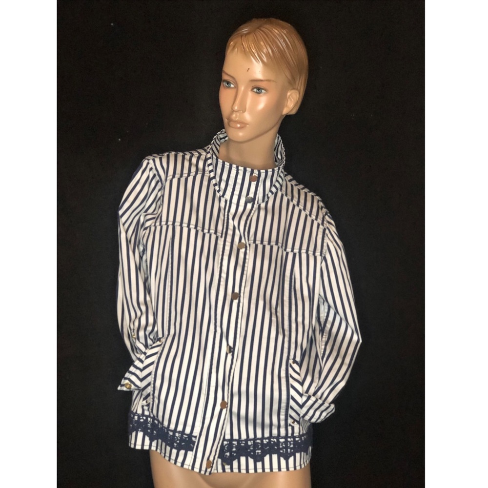 Navy and blue striped jacket